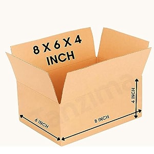 brown corrugated packing box 8x6x4 inches recycled material suitable for e-commerce shipping and courier shipping box pack of 20