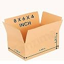 Brown Corrugated Packing Box, 8x6x4 Inches, Recycled Material, Suitable for E-commerce Shipping and courier, Shipping box (Pack of 20)