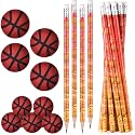 TaoBary 32 Pcs Basketball Pencils with 3D Erasers, Basketball Party Favors