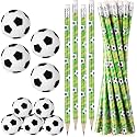 TaoBary 32 Pcs Soccer Pencils with 3D Erasers, Soccer Party Favors