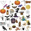 TaoBary 39 Pcs Halloween Cutouts Vintage Spider Bat Pumpkin Cat Witch