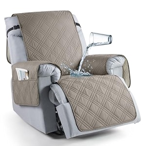taococo 100 waterproof recliner chair cover oversized recliner covers for large recliner chair with double straps non slip reclining chair cover for kids pets283939 light brown
