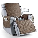 TAOCOCO 100% Waterproof Recliner Chair Cover, Small Recliner Covers for Recliner Chair with Pocket, Non Slip Reclining Chair Cover Furniture Protector for Kids, Pets(20'', Taupe)