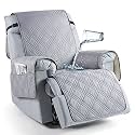 TAOCOCO 100% Waterproof Recliner Chair Cover with Double Straps, Oversized Recliner Covers for Large Recliner Chair, Non Slip Reclining Chair Cover for Kids, Pets(28'', Light Grey)