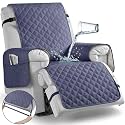 TAOCOCO Non-Slip Recliner Chair Cover Sofa Slipcover, Pet Cover for Small Recliner Chair with Elastic Straps, Washable Reclining Chair Cover Recliner Furniture Protector (23'' Small, Bluish Grey)