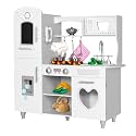 TaoHFE White LED Upgrade Kitchen Set for Kids Wooden Play Kitchen