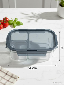 Tap2kaart 3-Compartment Glass Lunch Box With Leak