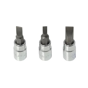 taparia 1434 square drive flat socket bit set af 4 55 7 mm-precision bits cnc machined-compatible ratchets wrenches power tools-s2 steel tips-automotive repair tools for garages diy
