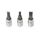 Taparia 1/4" Square Drive Flat Socket Bit Set (AF 4, 5.5, 7 mm)-Precision Bits CNC Machined-Compatible Ratchets, Wrenches, Power Tools-S2 Steel Tips-Automotive Repair Tools for Garages, DIY