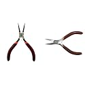Taparia 1402 4.92 inch 125 mm Round Nose Mini Pliers dip Coated Sleeve, Brown