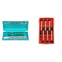 TAPARIA 802 Screw Driver Set with Neon Bulb (Silver/Blue), 1 Piece