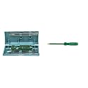 TAPARIA 802 Screw Driver Set with Neon Bulb (Silver/Blue), 1 Piece &amp; Taparia 815 Steel Tester (Green)