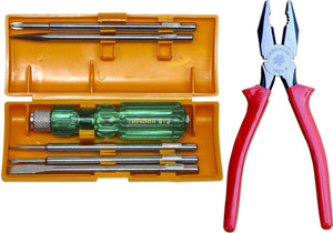 taparia 812 screwdriver set and cutting plier pack of 2 lineman plier
