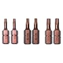 Taparia Make, 25mm Insert Bits of 1/4" Hex Shank, S2 Grade, Of Tip Size Torx T10, T15, T20; 2 pc each Suitable for DIY, Home, Professional & industrial applications