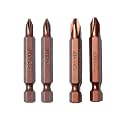 Taparia Make, 50mm Single Side Bits of 1/4" Hex Shank, S2 Grade, Of Tip Size ph1 (2 Pc) and ph2 (2 Pc) Suitable for DIY, Home, Professional & industrial applications