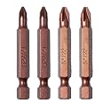 Taparia Make, 50mm Single Side Bits of 1/4" Hex Shank, S2 Grade, Of Tip Size PZ 1 & PZ2 Suitable for DIY, Home, Professional & industrial applications