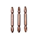 Taparia Make, 65mm Double Side Bits of 1/4" Hex Shank, S2 Grade, Of Tip Size ph2 x ph3 (3 Pc) Suitable for DIY, Home, Professional & industrial applications