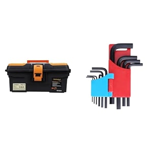 taparia ptb13 compact plastic tool box with organizer orange and black