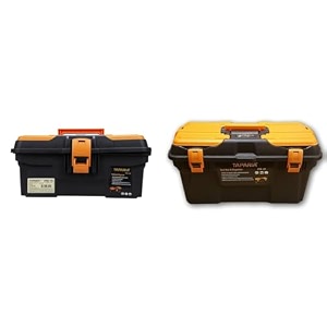 taparia ptb13 compact plastic tool box with organizer orange and black