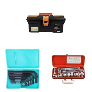 taparia ptb13 compact plastic tool box with organizer orange and black