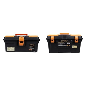 taparia ptb13 compact plastic tool box with organizer orange and black
