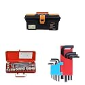 Taparia PTB13 Compact Plastic Tool Box with Organizer (Orange and Black)