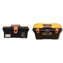 Taparia PTB13 Compact Plastic Tool Box with Organizer (Orange and Black)