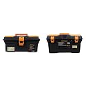 Taparia PTB13 Compact Plastic Tool Box with Organizer (Orange and Black)