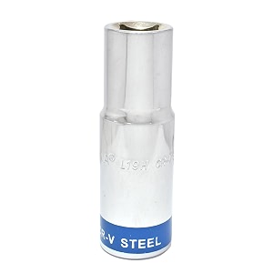 taparia socket made of chrome vanadium steel 6 point deeplong socket silver l 19h of 1234 127mm square drive size suitable for automobile industrial fabrication professional amp home use