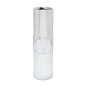 TAPARIA Socket made of Chrome Vanadium Steel 6 Point Deep/Long Socket (Silver), L 15H of 1/2" (12.7mm) Square drive size, Suitable for Automobile, Industrial, Fabrication, Professional &amp; Home Use