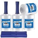 TAPEBEAR Mini Clear Stretch Wrap Film with Handle 80 Gauge 5" x 1000Ft