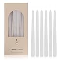 Tapered Dinner Candles, Pack of 6 – Soy &amp; Paraffin Wax Blend, 10-Inch Dripless Taper Candles with 7-Hr. Clean Burn – Smokeless Unscented Tapers for Weddings, Dinner Tables &amp; Home Decor – White