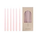 Tapered Dinner Candles, Pack of 6 – Soy & Paraffin Wax Blend, 10-Inch Dripless Taper Candles with 7-Hr. Clean Burn – Smokeless Unscented Tapers for Weddings, Dinner Tables & Home Decor – Pink Clouds