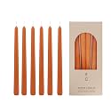 Tapered Dinner Candles, Pack of 6 – Soy &amp; Paraffin Wax Blend, 10-Inch Dripless Taper Candles with 7-Hr. Clean Burn – Smokeless Unscented Tapers for Weddings, Dinner Tables &amp; Home Decor – Orange