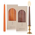 Tapered Dinner Candles - Soy &amp; Paraffin Blend, Dinner Candles with Long-Lasting 7-Hour Burn for Stylish Homes - Candle in Curated Colors Ideal Gift for Hosts, Brides &amp; Event Planners-Latte &amp; Orange