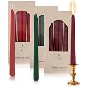 Tapered Dinner Candles - Soy &amp; Paraffin Blend, Dinner Candles with Long-Lasting 7-Hour Burn for Stylish Homes -Candle in Curated Colors Ideal Gift for Hosts, Brides &amp; Event Planners-Red Green Merlot