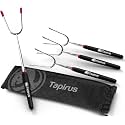 Tapirus Marshmallow Roasting Sticks | Set of 4 Extra Long Retractable Campfire Sticks | Protect Kids with Insulated Handles | Extendable Smore & Hot Dog Skewers | Heavy Duty Metal Camping Accessory