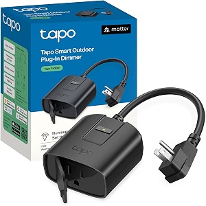 tapo smart dimmer for outdoor lighting matter app control ip65 weatherproof works with siri alexa google etl certified energy monitoring 150 wledcfl 24ghz wifi only