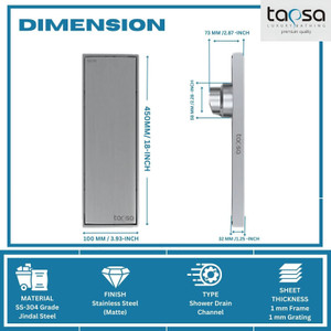 Tapsa Floor Stainless Steel Push Down Strainer