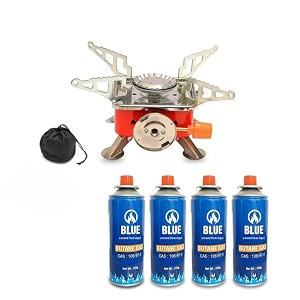 camping stove with cylinder  camping gas stove  camping stove  2800w ultra-light picnic cooking gas burner folding emergency stainless steel stove  4 butane