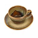 Tarang Arts Ceramic Handmade Cup and Saucer/Handmade Ceramic Tea/Coffe Cup Set, |Lead & BPA Free| Microwave & Dishwasher Safe, Eco-Friendly ceramice Set