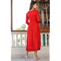 TARANJAL Women39s Rayon Anarkali Hand Block Printed