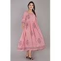 TARANJAL Women39s Rayon Anarkali Hand Block Printed