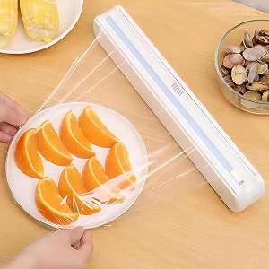 plastic wrap dispenser with cuttealuminum foil and adhesive film organizerwall mount kitchen wrap organizercling wrap dispenser with paper towel holder and cutterwhite