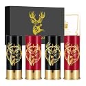 Target Deer Head Shot Glasses – Set of 4, Black&amp;Red, Hunting Gifts for Men
