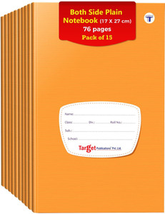 target publications both sides blank small notebooks  plain copy 17x27 cm approx gsm 58set of 15 regular notebook unruled 76 pages brown pack of 15