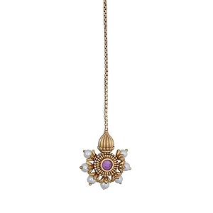 tarinika antique maang tikkanethi chutti for women gold plated brass amp cz stones head jewelry traditional wedding mang tikka festive amp bridal accessory