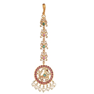 tarinika antique maang tikkanethi chutti for women gold plated brass amp cz stones head jewelry traditional wedding mang tikka festive amp bridal accessory