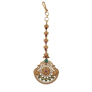 tarinika antique maang tikkanethi chutti for women gold plated brass amp cz stones head jewelry traditional wedding mang tikka festive amp bridal accessory
