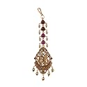 TARINIKA Antique Maang Tikka(Nethi chutti) for Women, Gold Plated Brass &amp; CZ Stones Head Jewelry, Traditional Wedding Mang tikka Festive &amp; Bridal Accessory